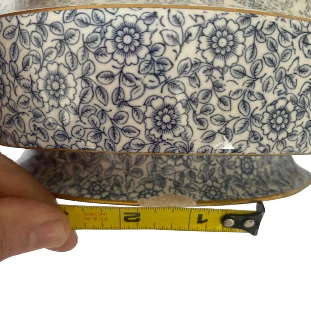 Royal Worcester Vitreous Tureen Ovington Brothers Blue Floral Elephant Handles